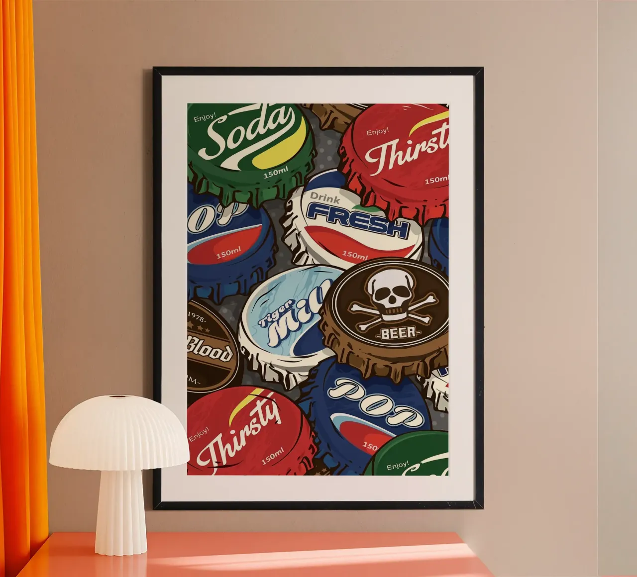 Birra e soda poster da mesa