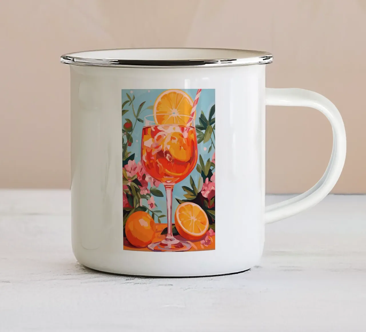 Aperol Spritz tazza in smalto da mesa