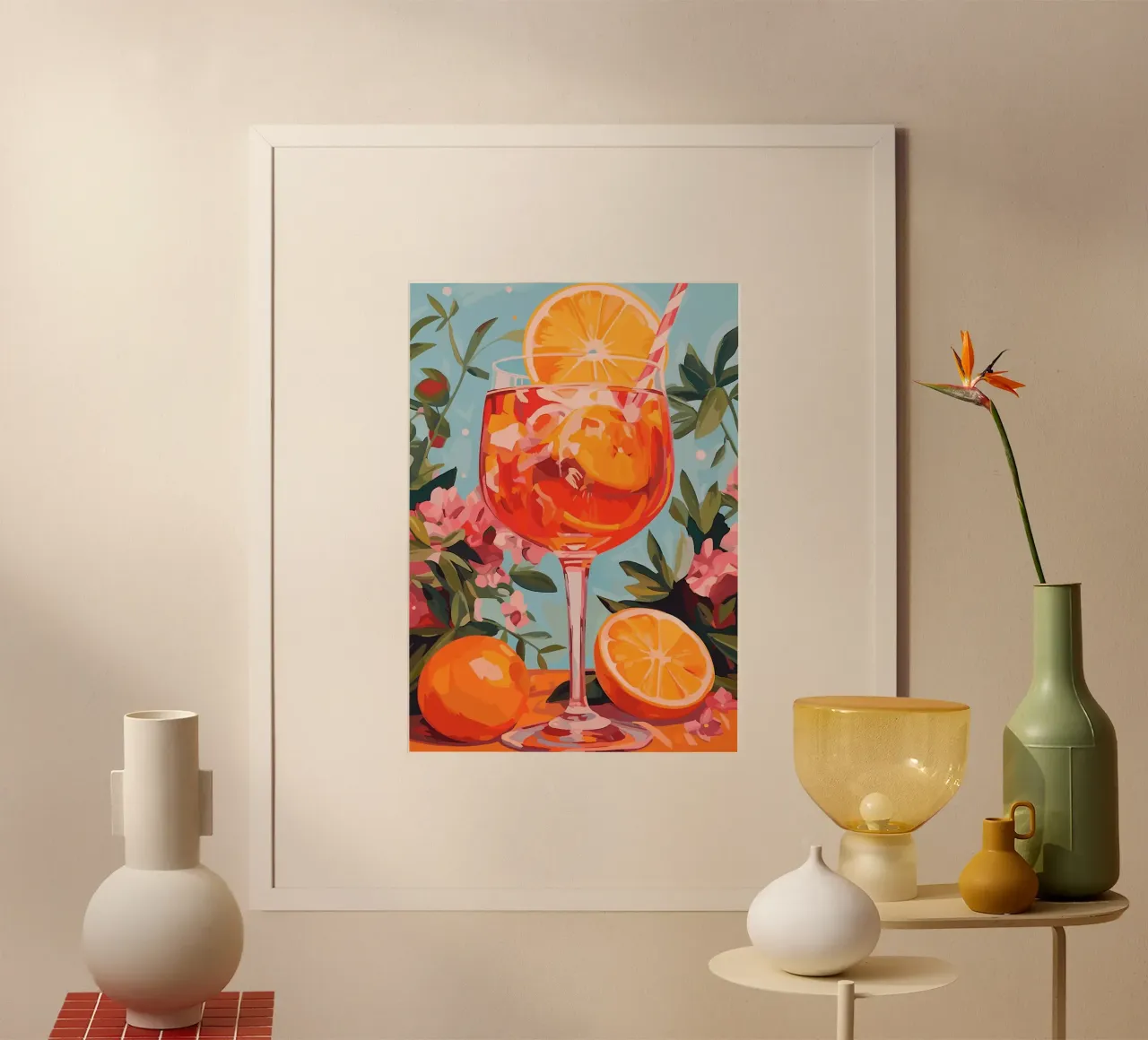 Aperol Spritz poster con telaio in alluminio da mesa