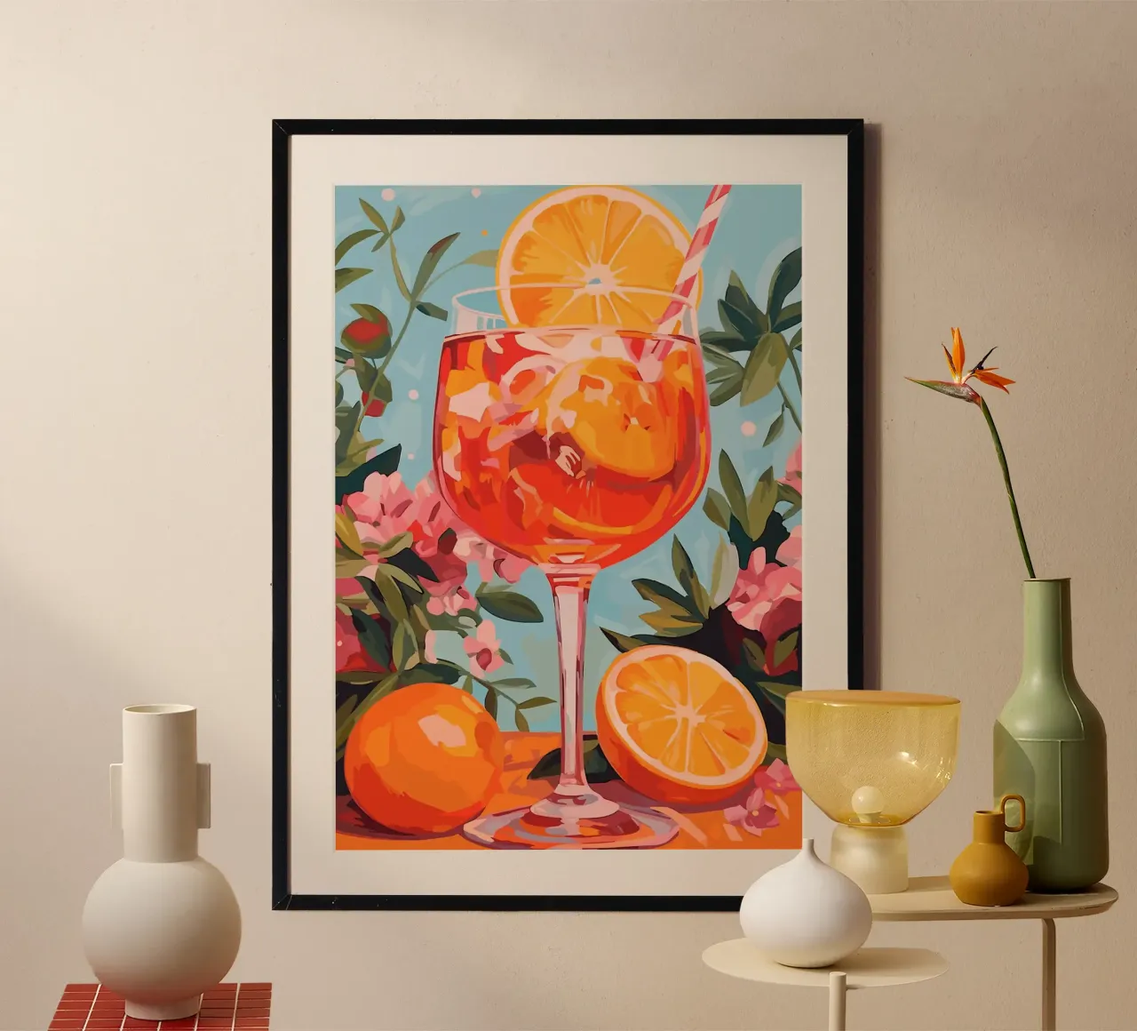 Aperol Spritz poster con telaio in alluminio da mesa