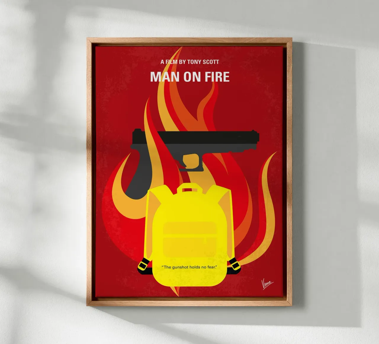 Man on Fire by Chungkong canvas with Floater frame by jammie