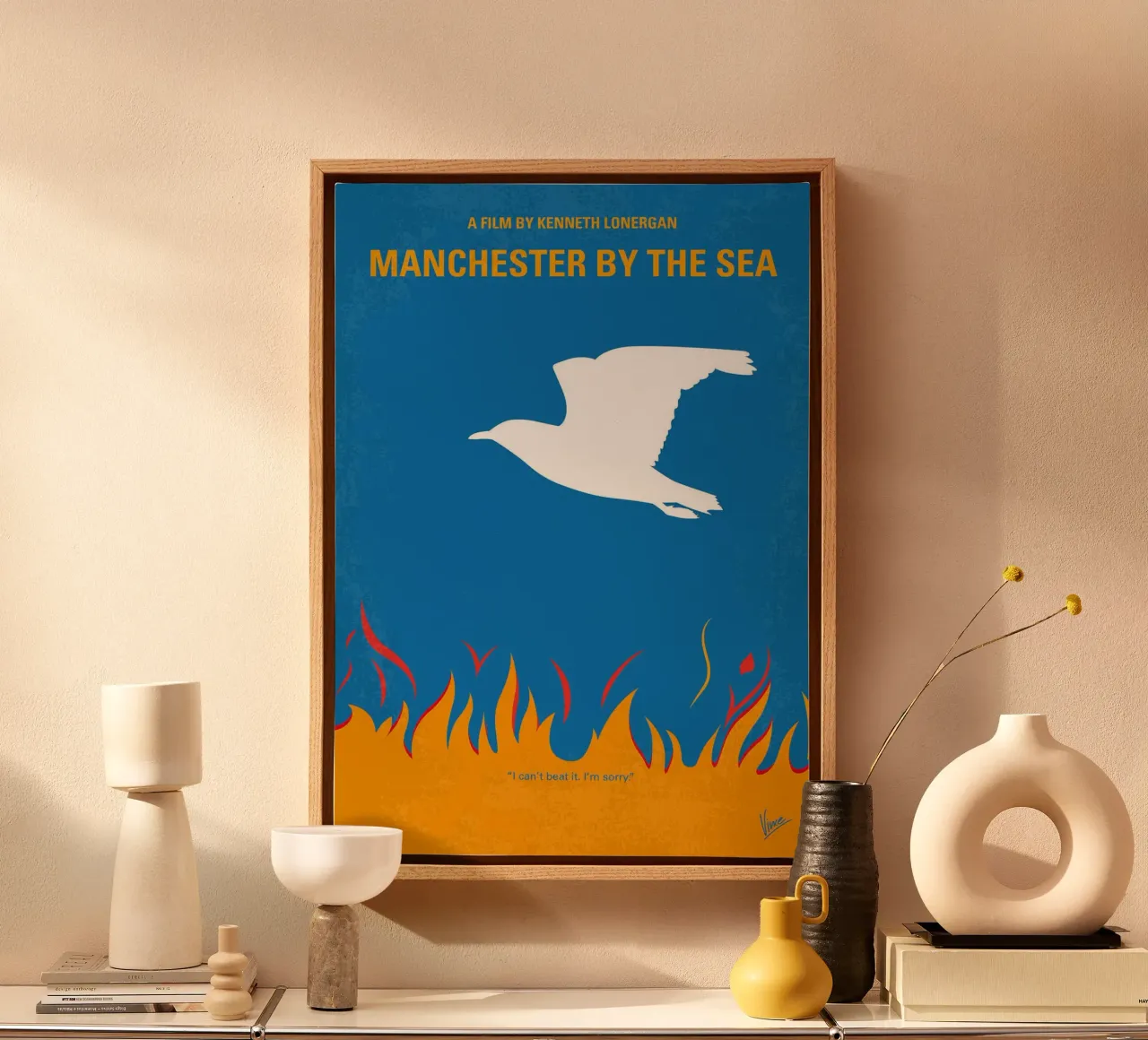 Manchester aan zee door Chungkong canvas met Baklijst van jammie