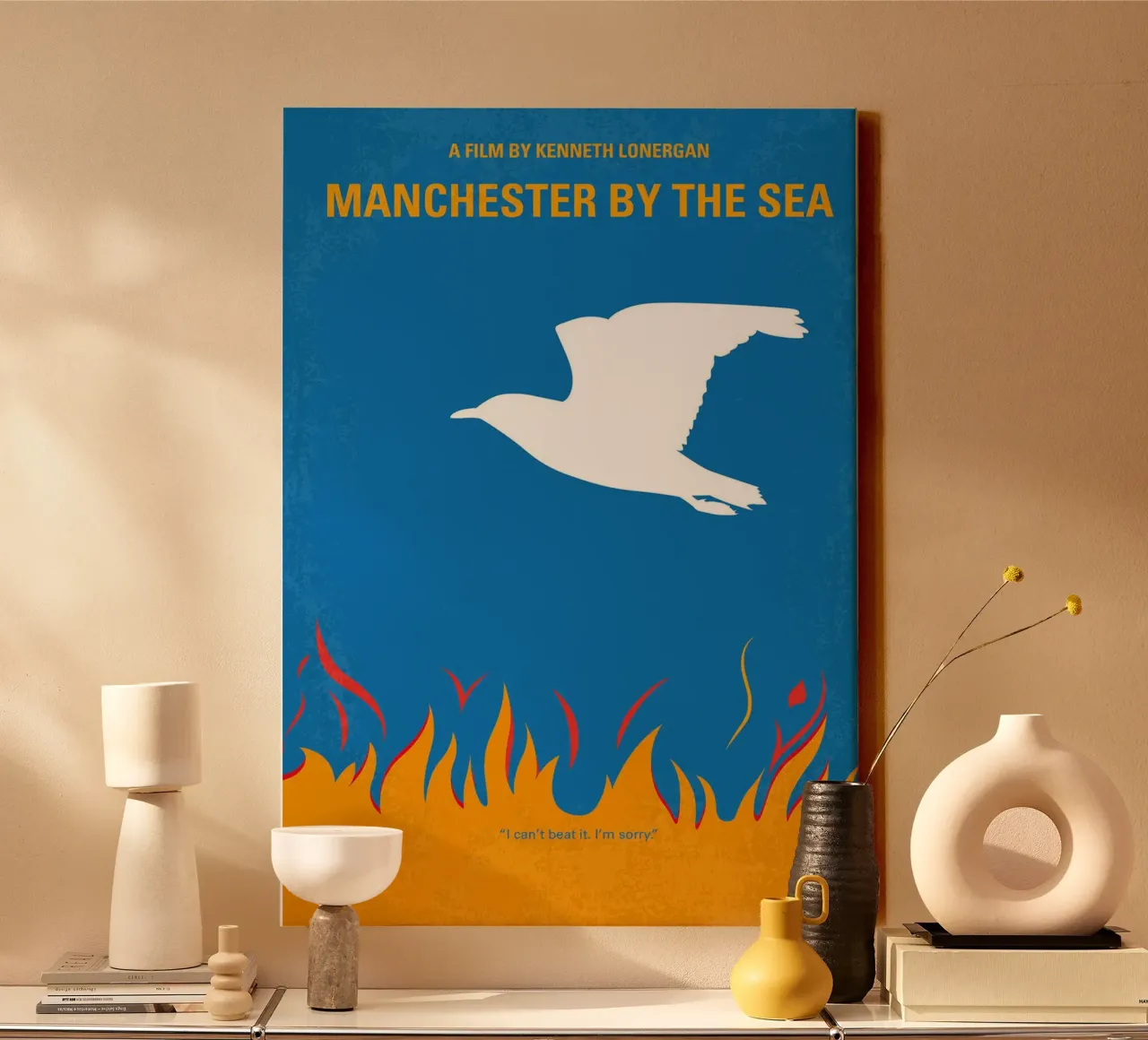 Manchester aan zee door Chungkong canvas met Baklijst van jammie