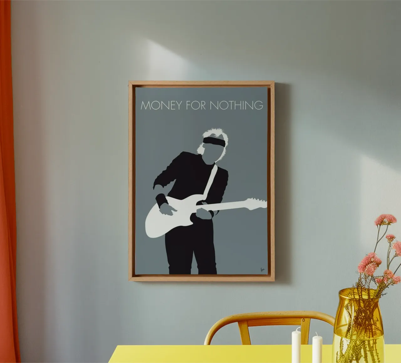 Mark Knopfler, Money for nothing di Chungkong tela con Cornice a cassetta da jammie