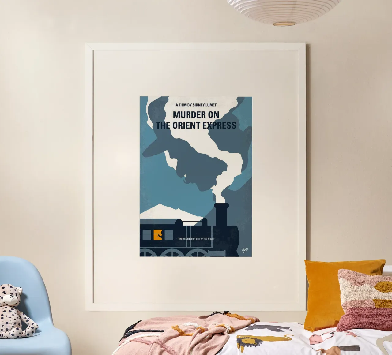 Moord op de Oriënt Express door Chungkong poster met houten frame van jammie