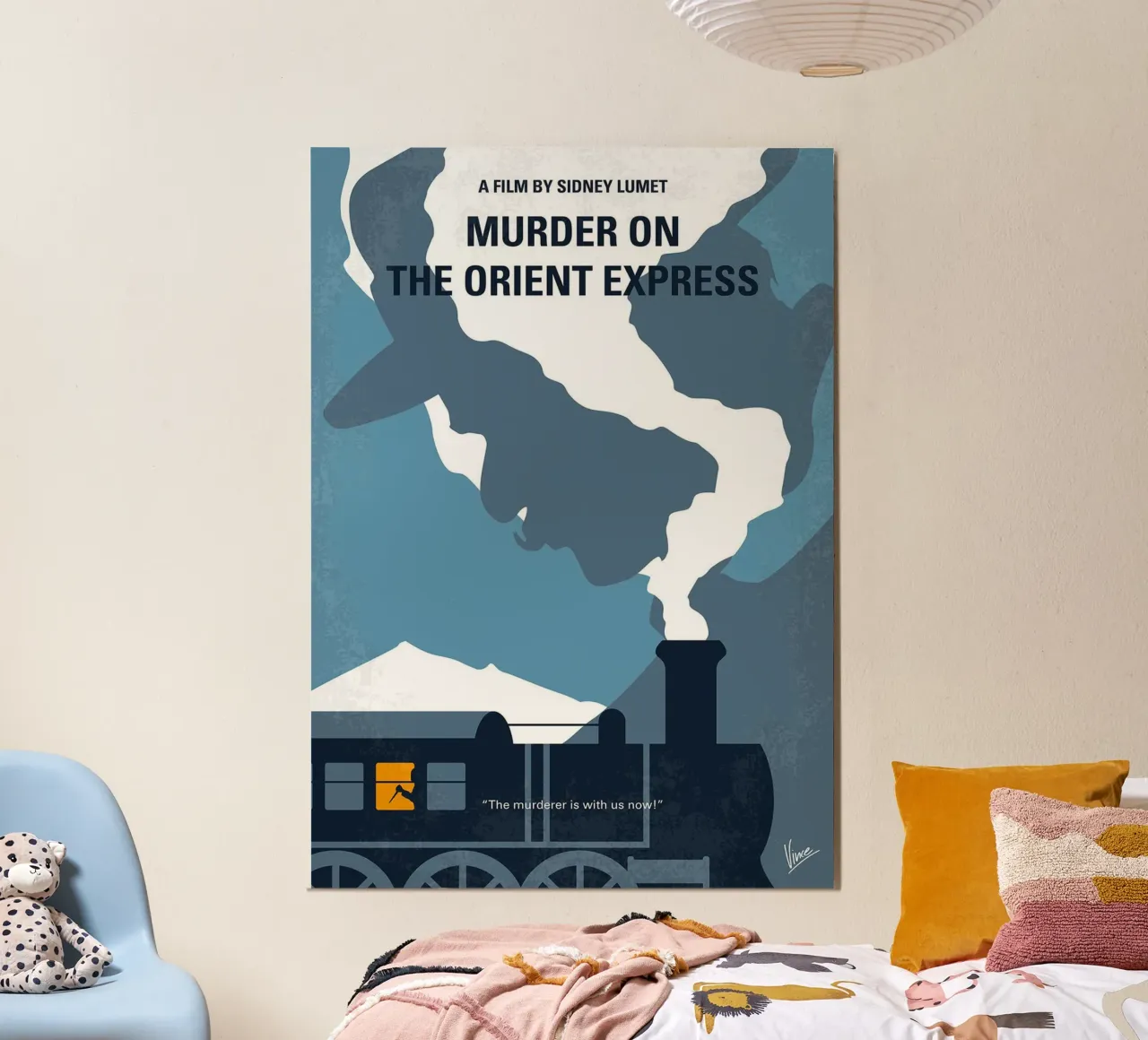 Moord op de Oriënt Express door Chungkong poster met houten frame van jammie