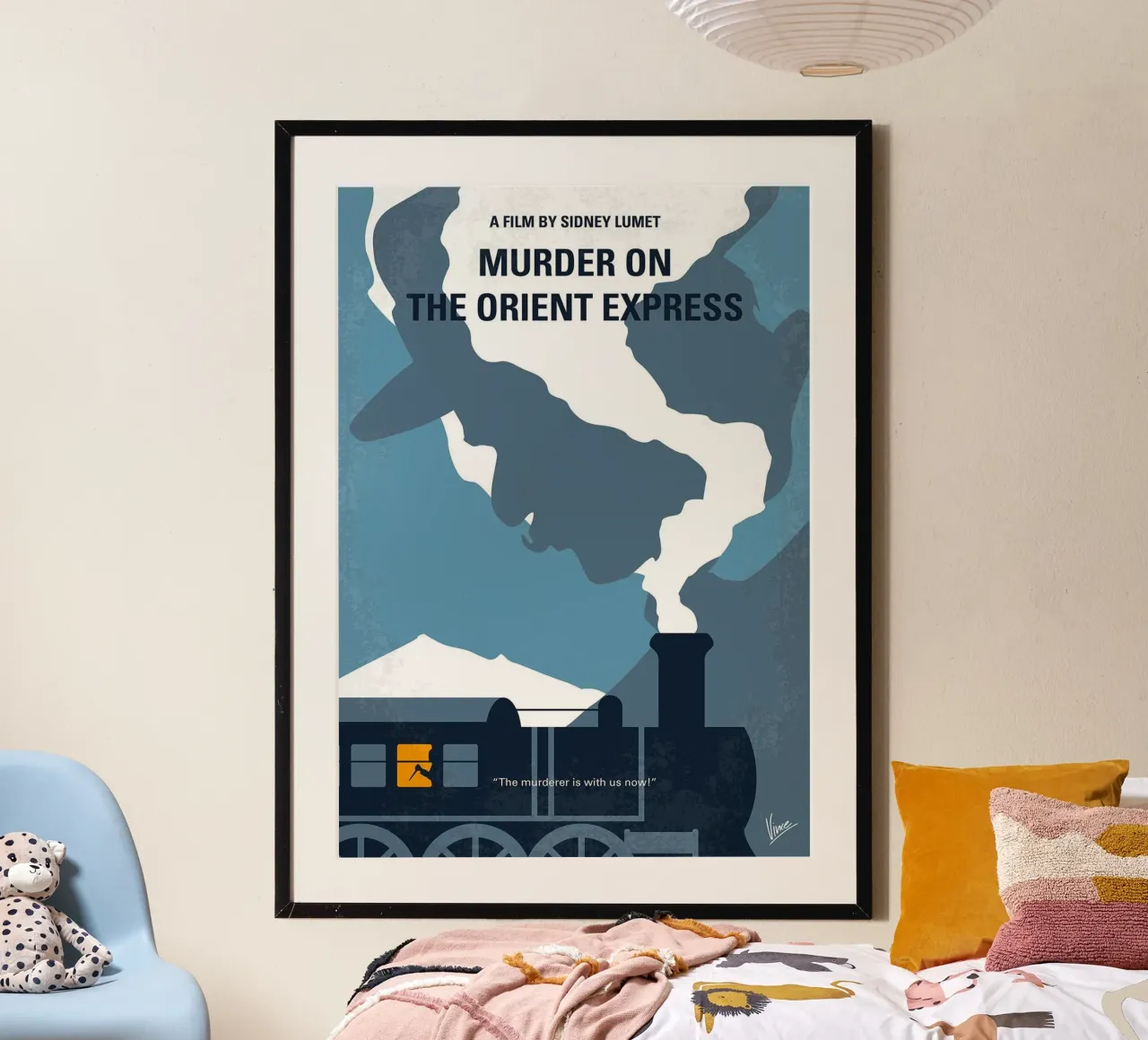 Moord op de Oriënt Express door Chungkong poster met houten frame van jammie
