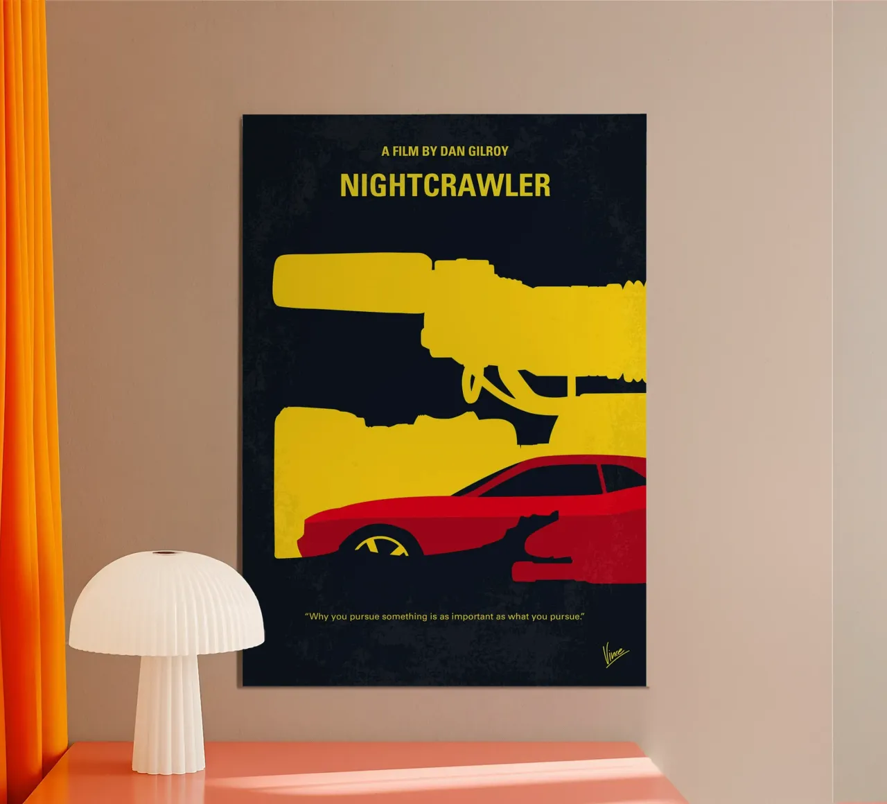 Nightcrawler di Chungkong poster con telaio in alluminio da jammie