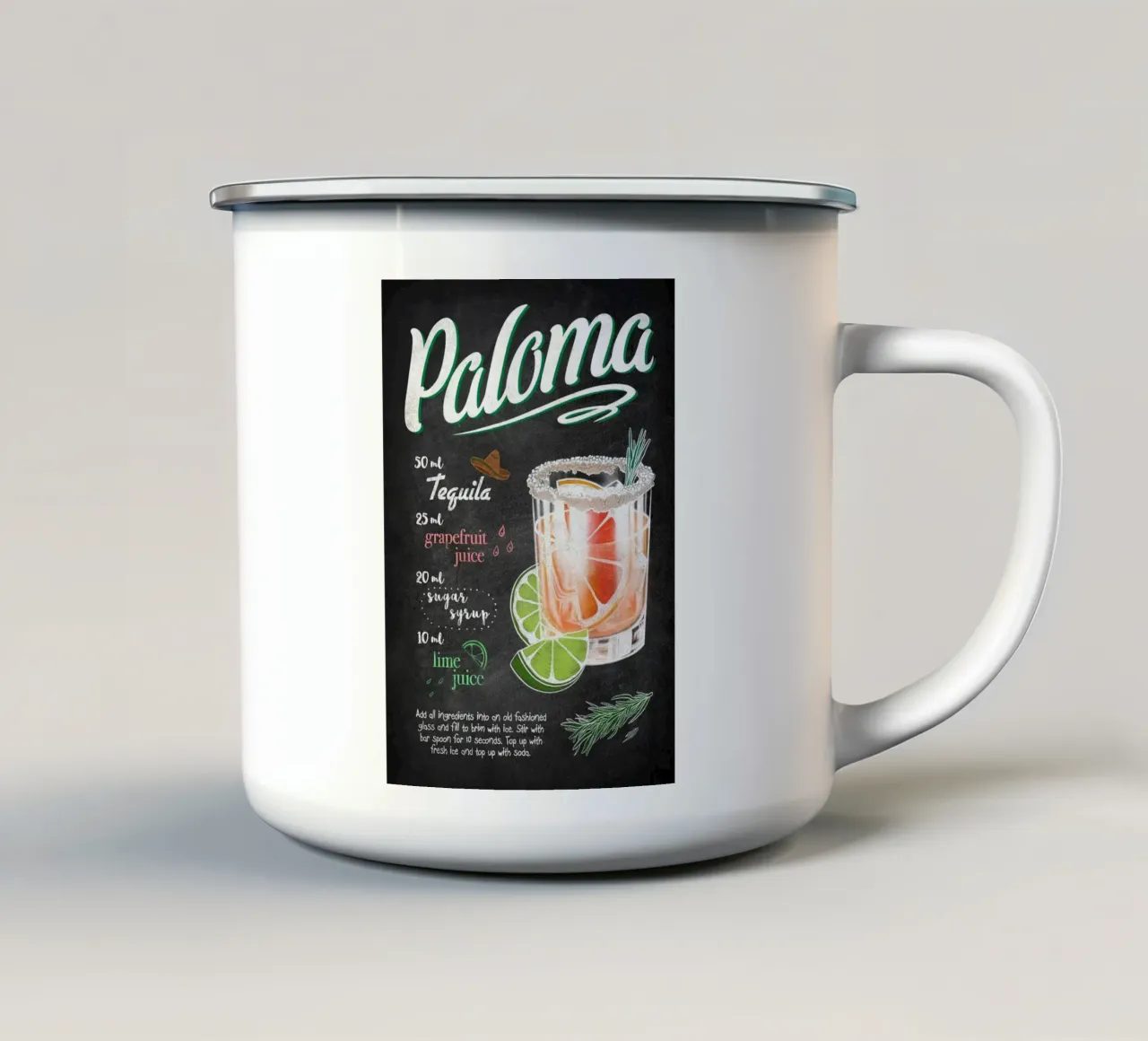 Paloma tazza in smalto da mesa