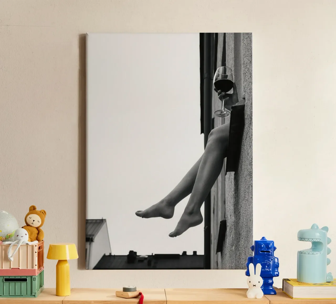 Wine in the Sky canvas with Floater frame by vintgeseyn