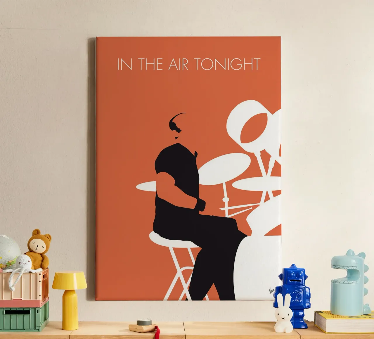 Phil Collins - In The Air Tonight van Chungkong canvas met Baklijst van jammie