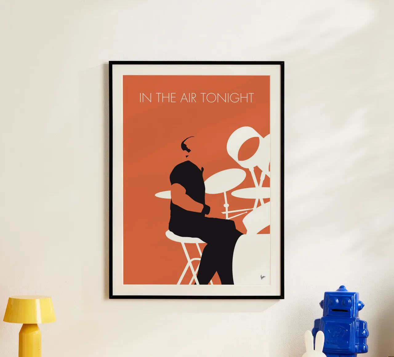 Phil Collins - In The Air Tonight di Chungkong poster con telaio in legno da jammie