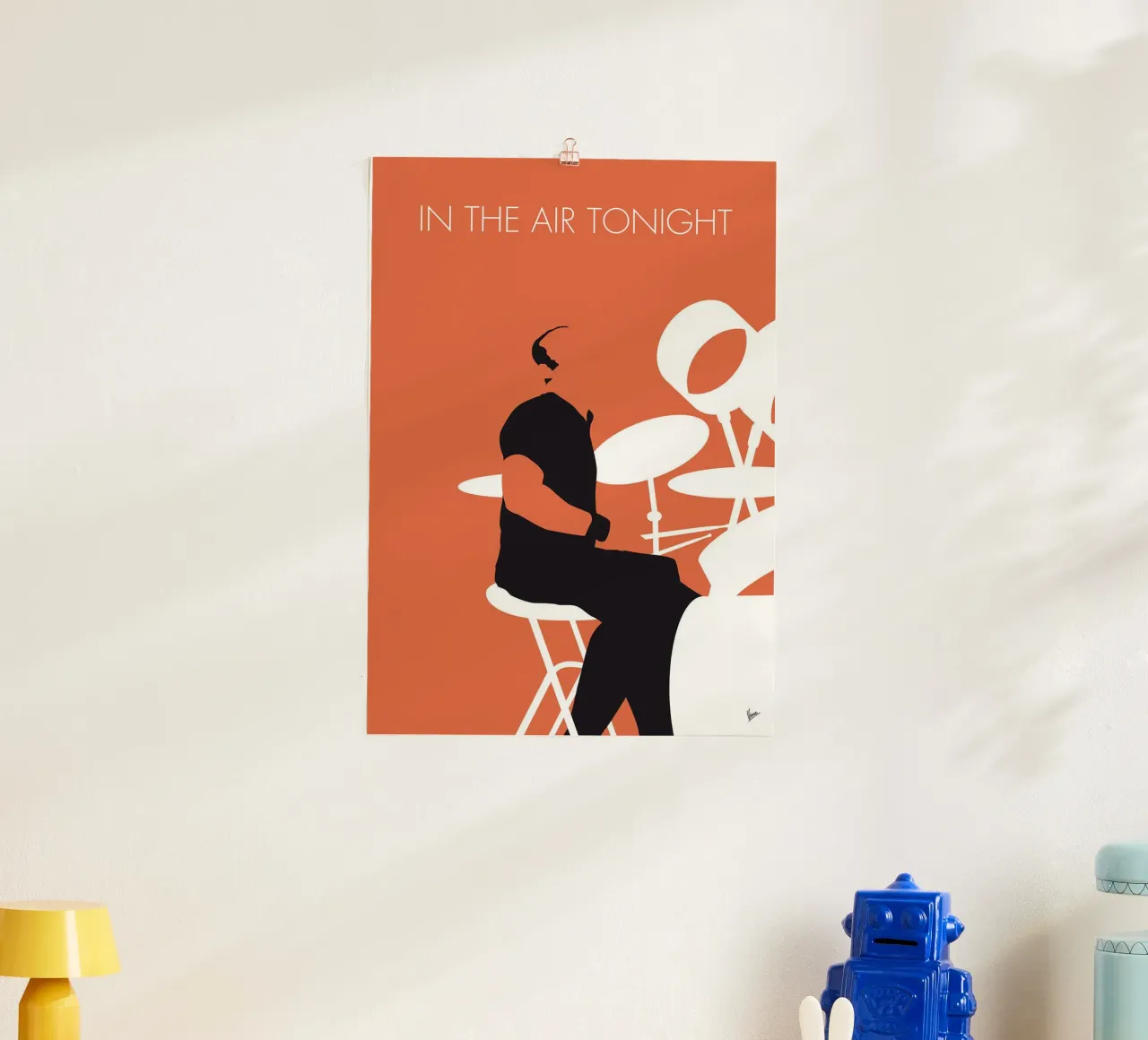 Phil Collins - In The Air Tonight di Chungkong poster con telaio in legno da jammie