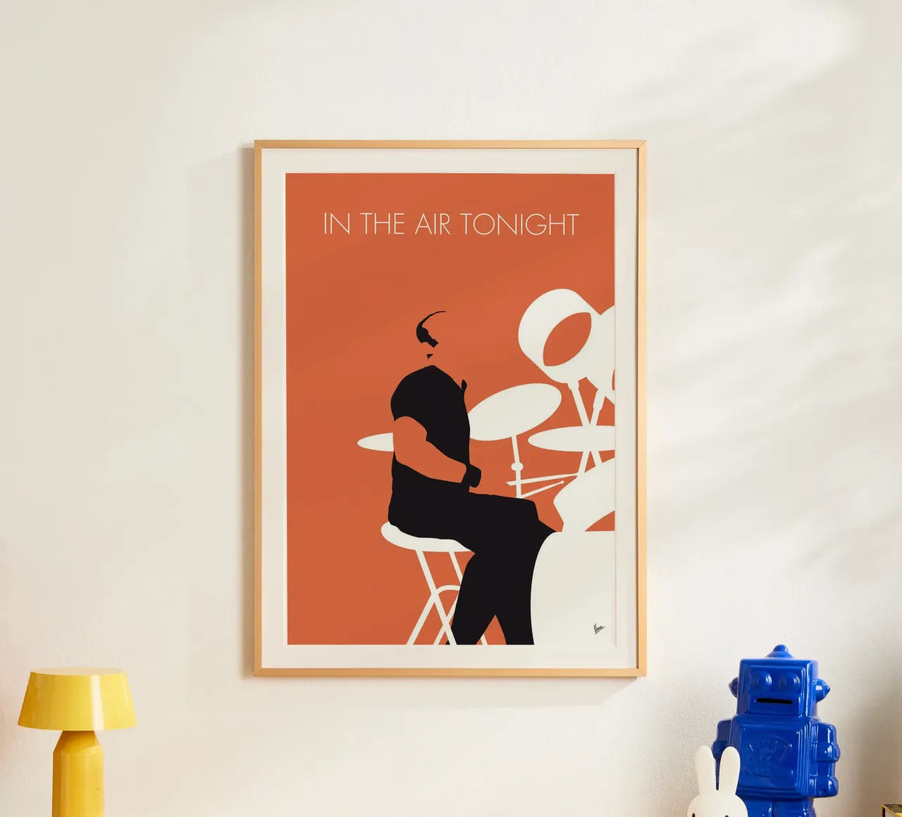 Phil Collins - In The Air Tonight di Chungkong poster con telaio in legno da jammie