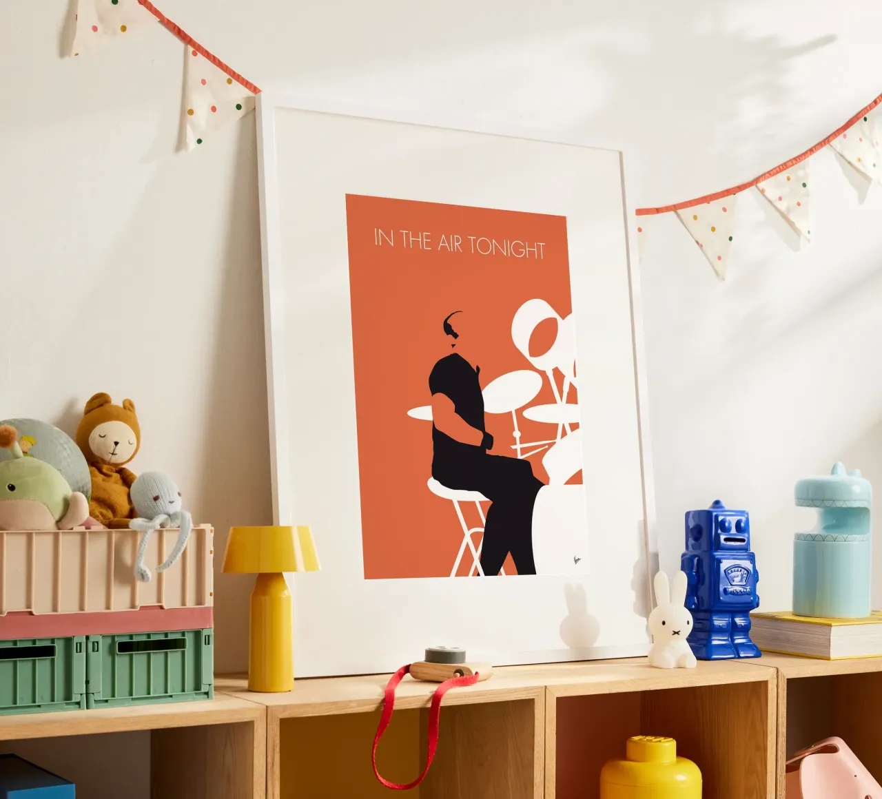 Phil Collins - In The Air Tonight di Chungkong poster con telaio in legno da jammie