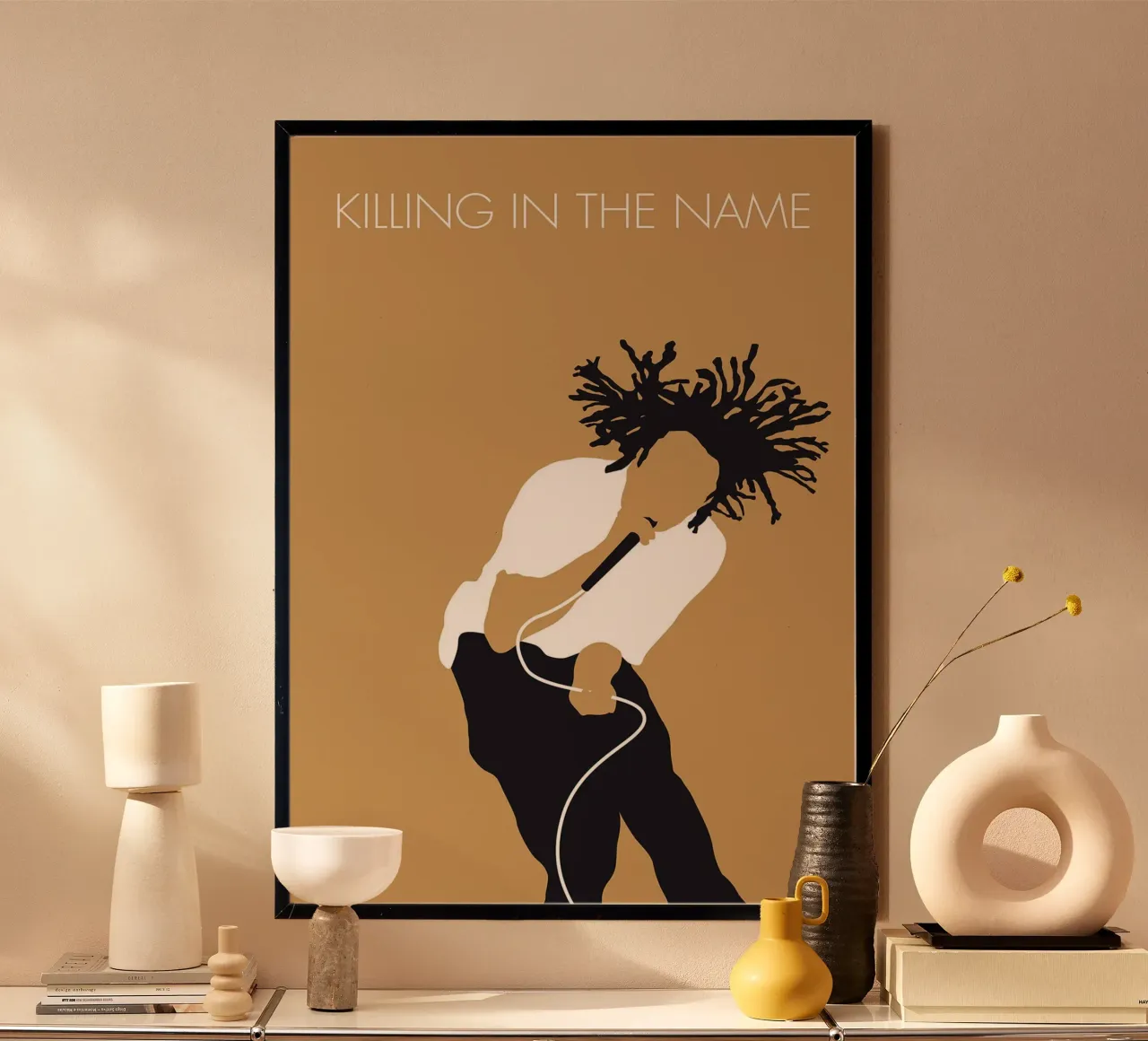 Rage Against the Machine, Killing in the Name di Chungkong poster con telaio in alluminio da jammie