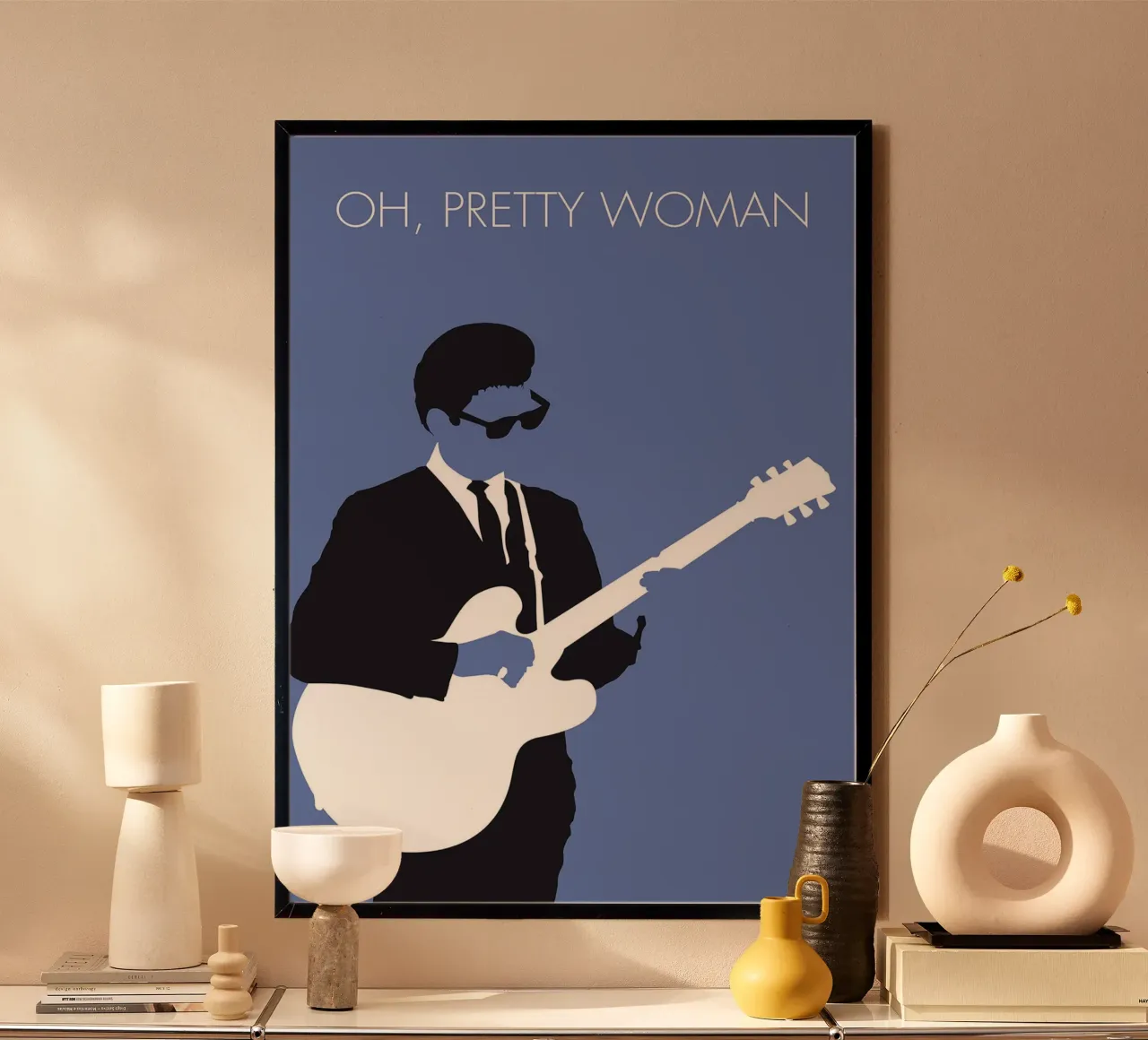 Roy Orbison - Oh, Pretty Woman di Chungkong poster con telaio in alluminio da jammie