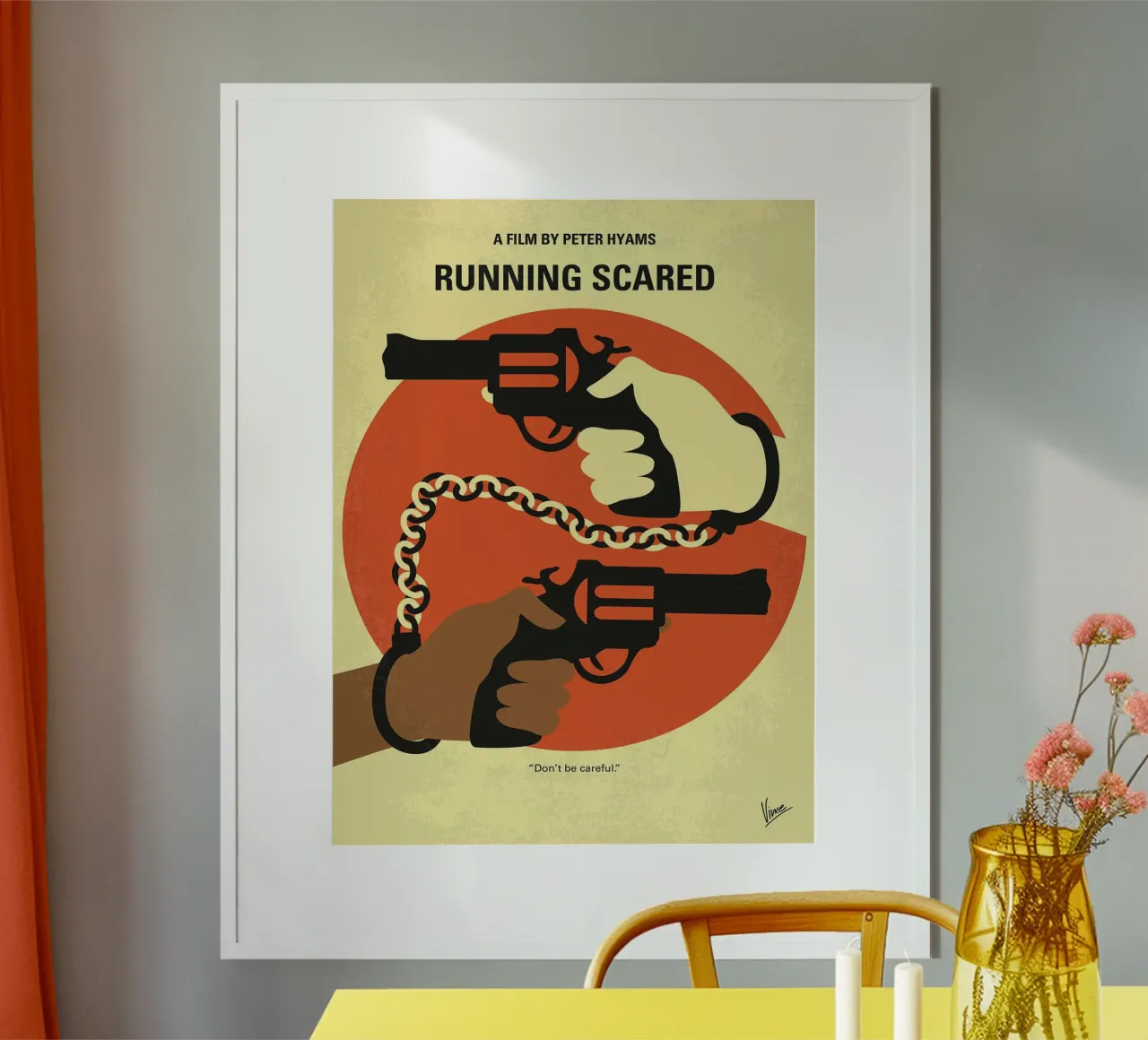 Correre con la paura di Chungkong poster con telaio in alluminio da jammie