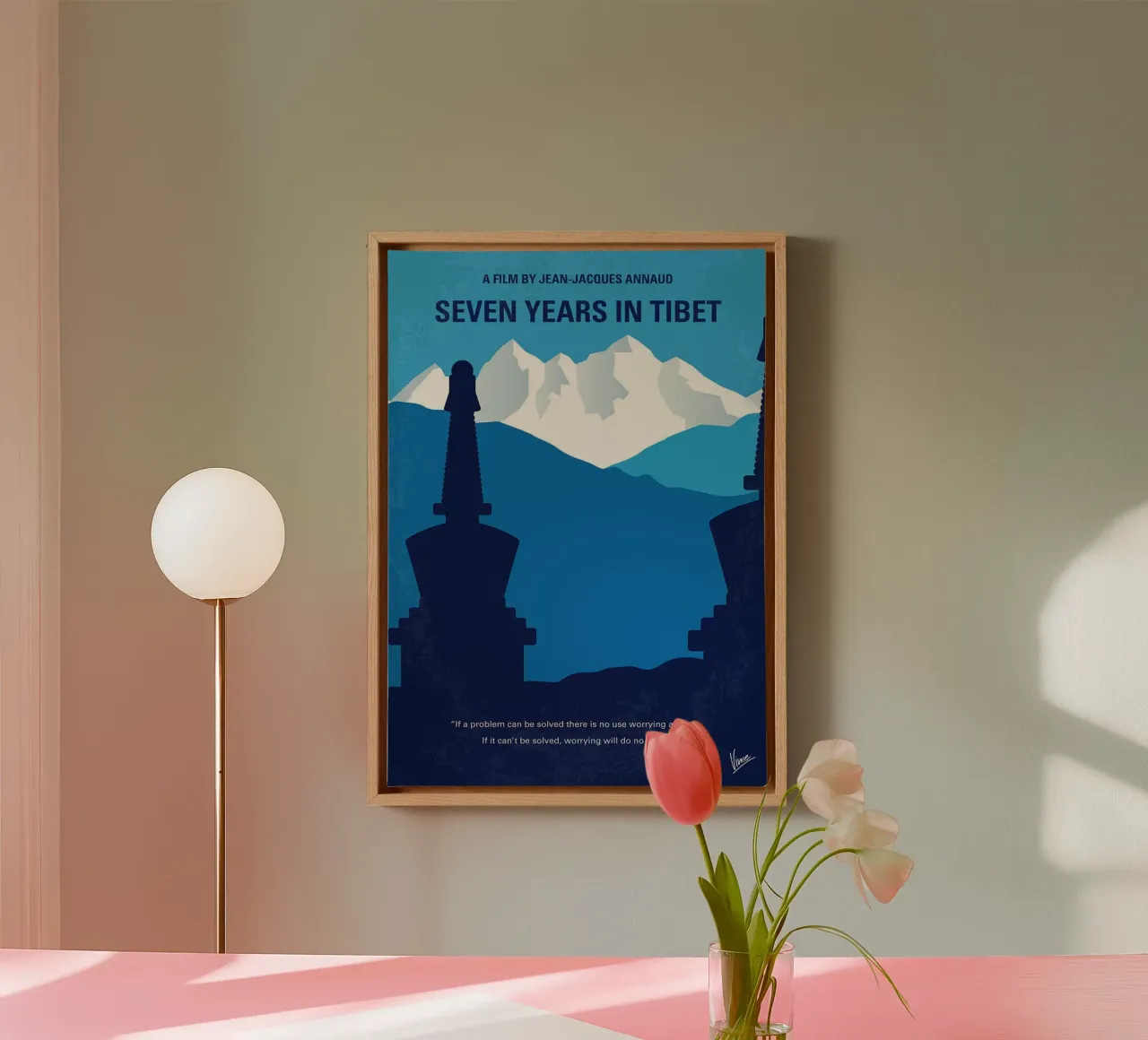 Zeven jaar in Tibet door Chungkong canvas met Baklijst van jammie