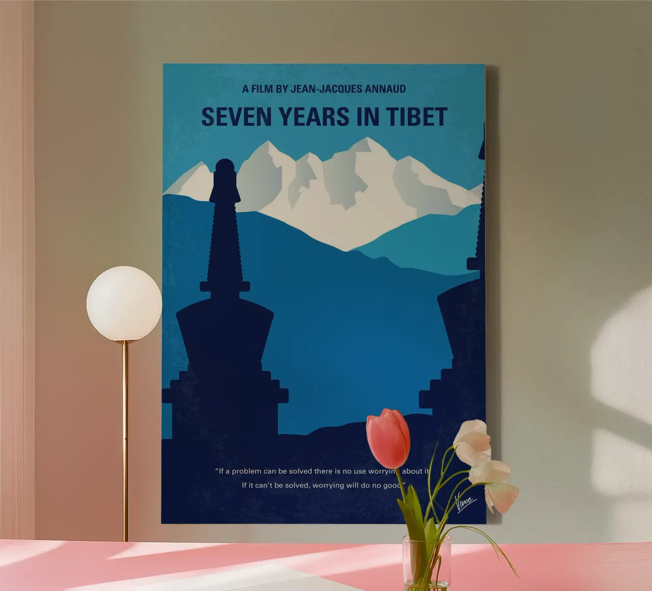 Zeven jaar in Tibet door Chungkong canvas met Baklijst van jammie