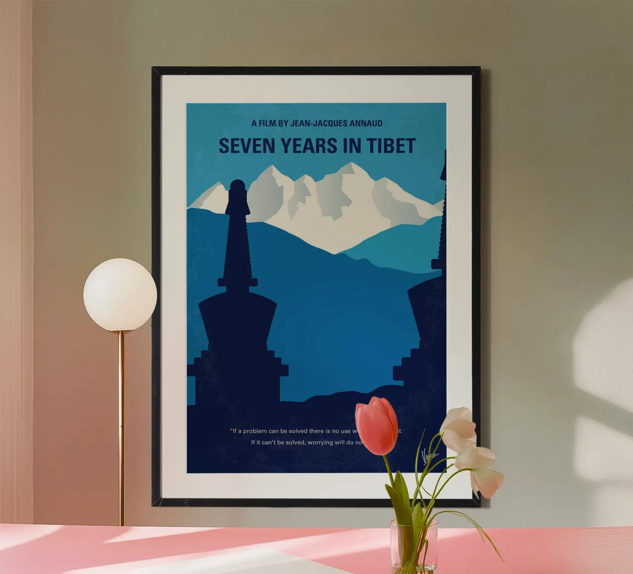 Zeven jaar in Tibet door Chungkong poster met houten frame van jammie