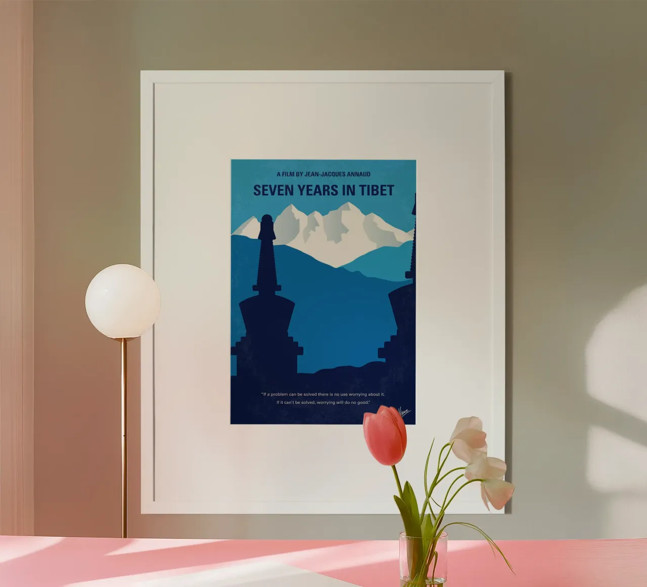 Zeven jaar in Tibet door Chungkong poster met houten frame van jammie