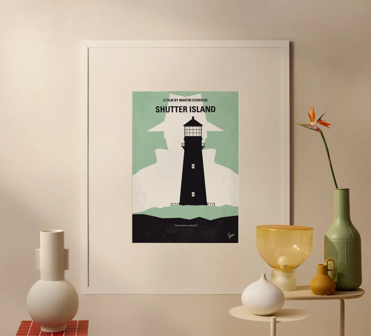 Shutter Island di Chungkong poster con telaio in plastica da jammie