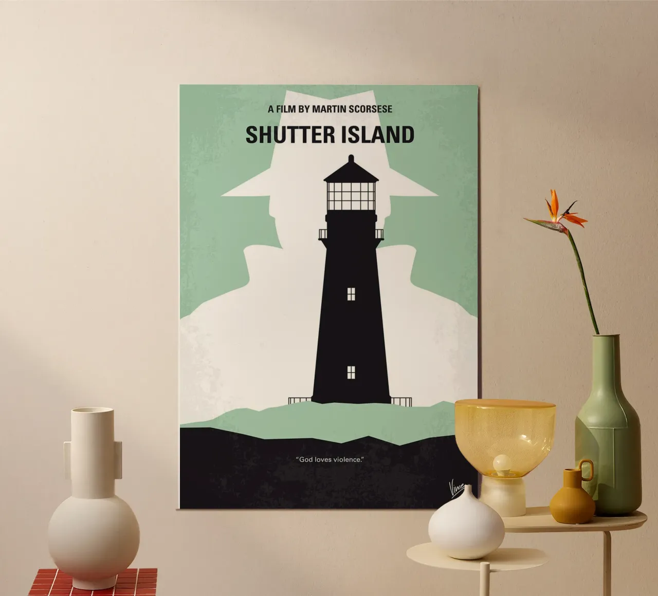 Shutter Island di Chungkong poster con telaio in plastica da jammie