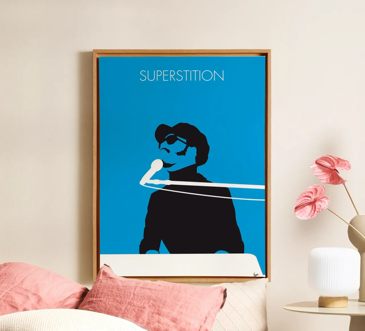 Stevie Wonder, Superstition von Chungkong Leinwand mit Schattenfugenrahmen von jammie