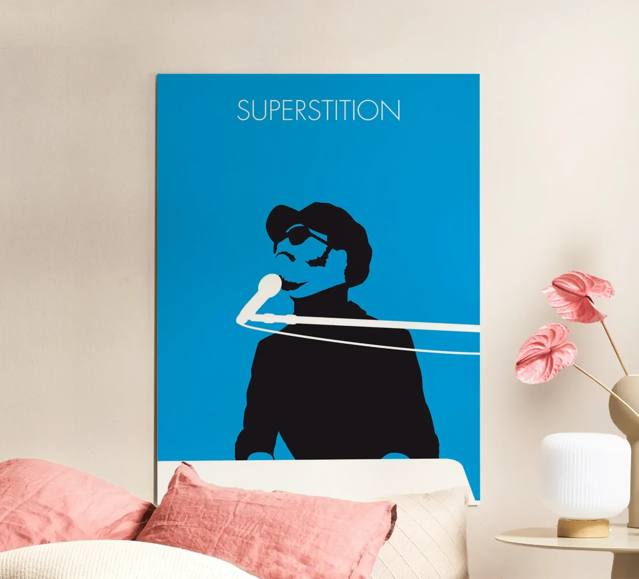 Stevie Wonder, Superstition di Chungkong poster con telaio in plastica da jammie