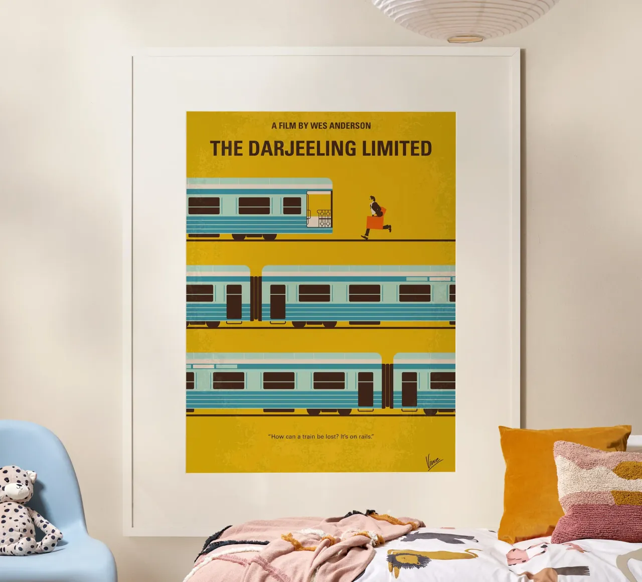 Il Darjeeling Limited di Chungkong poster con telaio in legno da jammie