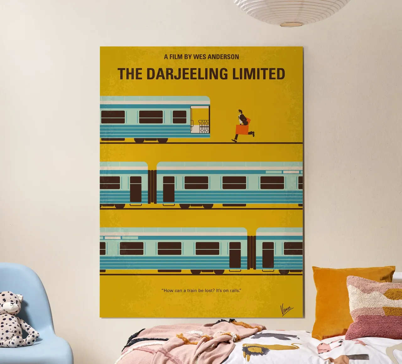 Il Darjeeling Limited di Chungkong poster con telaio in legno da jammie