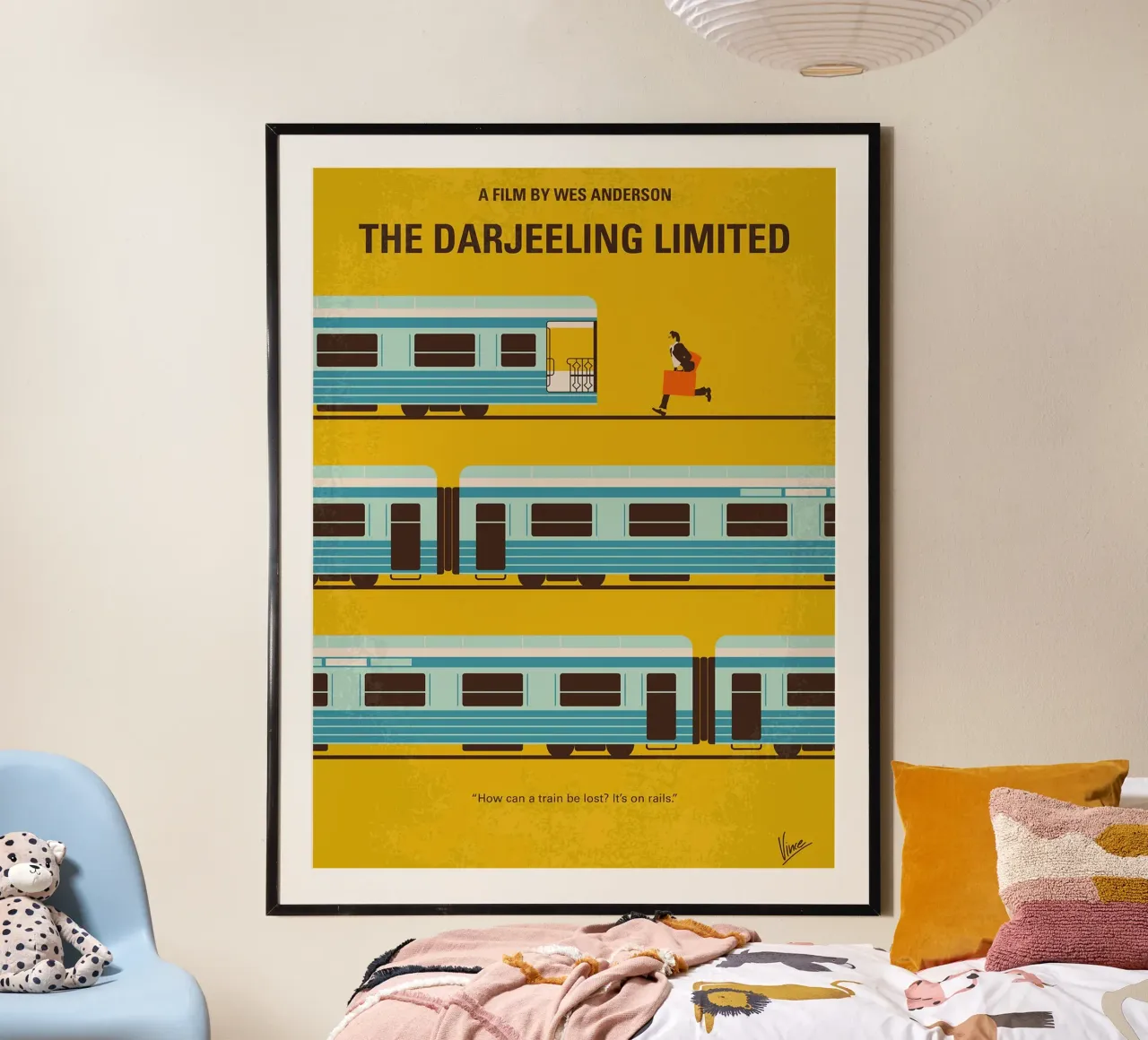 Il Darjeeling Limited di Chungkong poster con telaio in legno da jammie