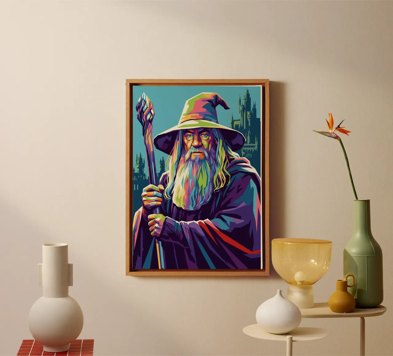 Gandalf - Il Signore degli Anelli tela con Cornice a cassetta da Hantamrata