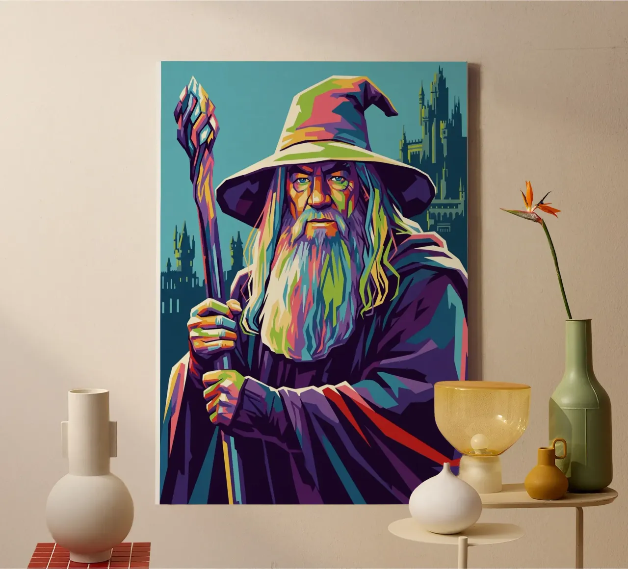Gandalf - Il Signore degli Anelli tela con Cornice a cassetta da Hantamrata