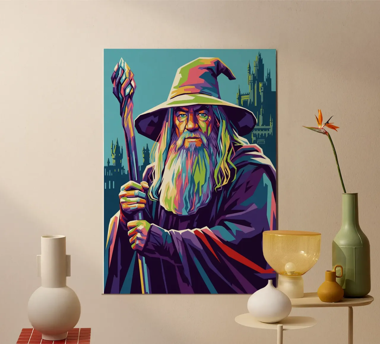 Gandalf - Il Signore degli Anelli poster con telaio in legno da Hantamrata