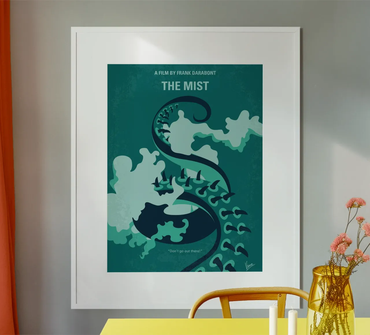 La nebbia di Chungkong poster con telaio in legno da jammie