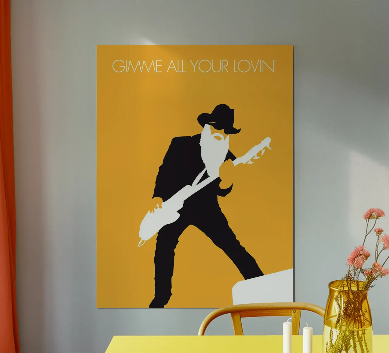 ZZ Top - Gimme All Your Lovin' di Chungkong poster con telaio in legno da jammie