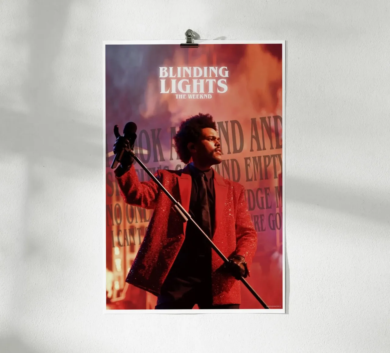L'evoluzione del suono di The Weeknd poster con telaio in legno da xapie