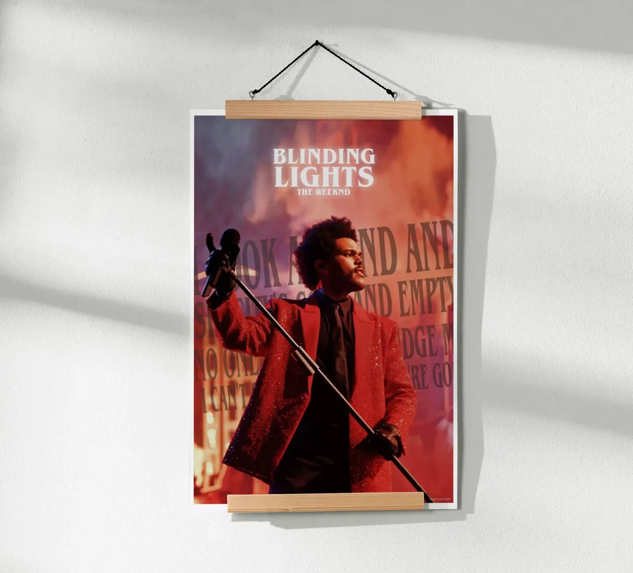 L'evoluzione del suono di The Weeknd poster con telaio in legno da xapie