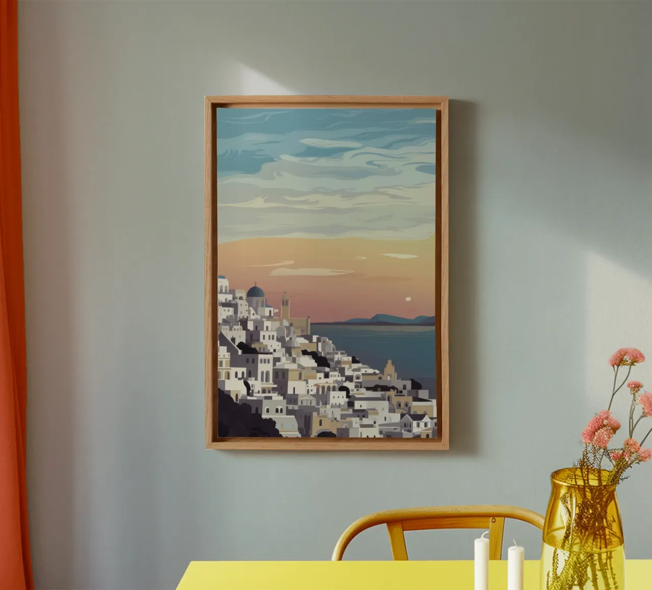 Abbraccio al tramonto di Grecian Sunset tela con Cornice a cassetta da Orchid Patina