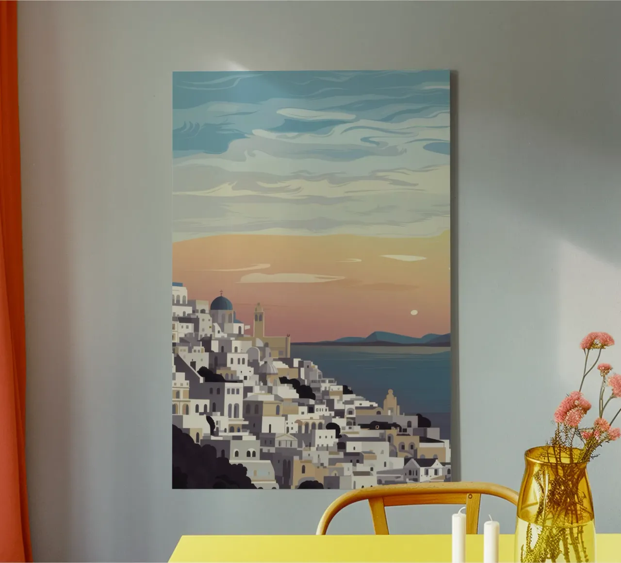Abbraccio al tramonto di Grecian Sunset tela con Cornice a cassetta da Orchid Patina