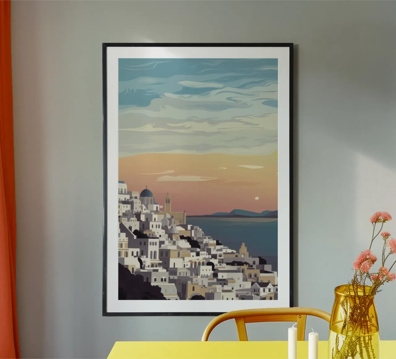 Abbraccio al tramonto di Grecian Sunset poster da Orchid Patina