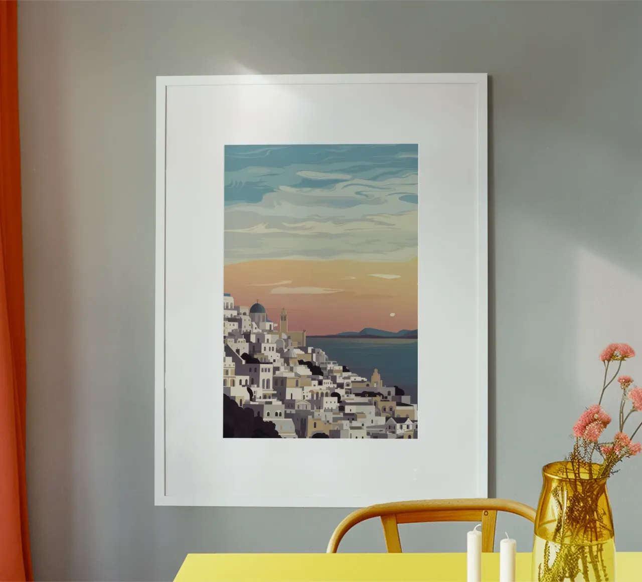 Abbraccio al tramonto di Grecian Sunset poster da Orchid Patina