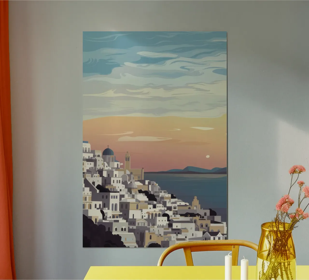 Abbraccio al tramonto di Grecian Sunset poster da Orchid Patina