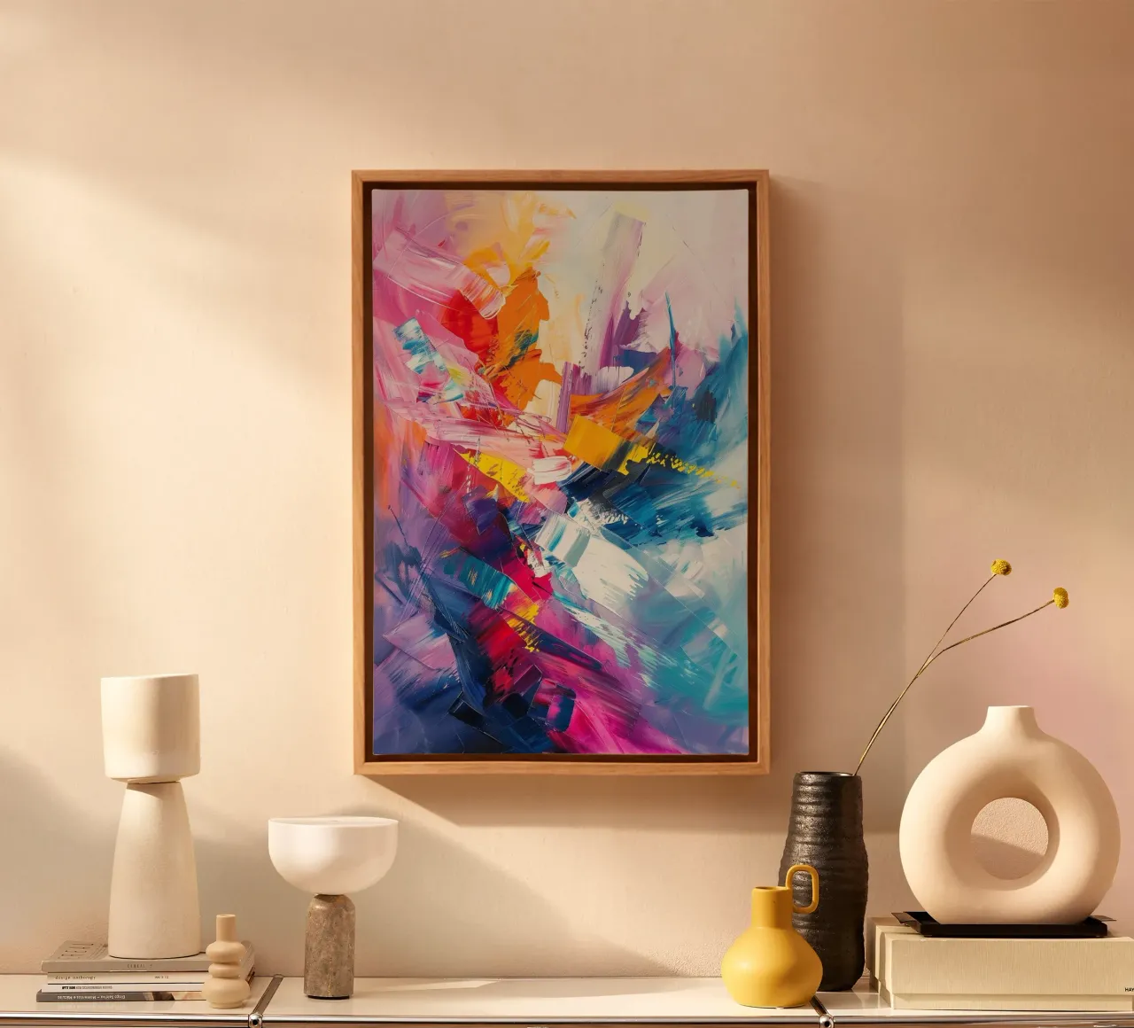 Whispers of Color canvas with Floater frame by Mosaic Dialogue