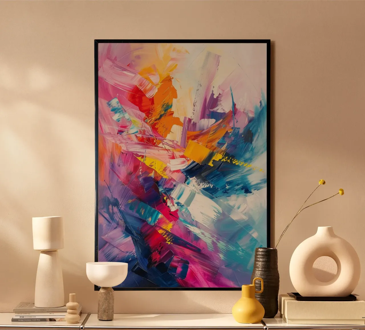 Whispers of Color poster con telaio in plastica da Mosaic Dialogue