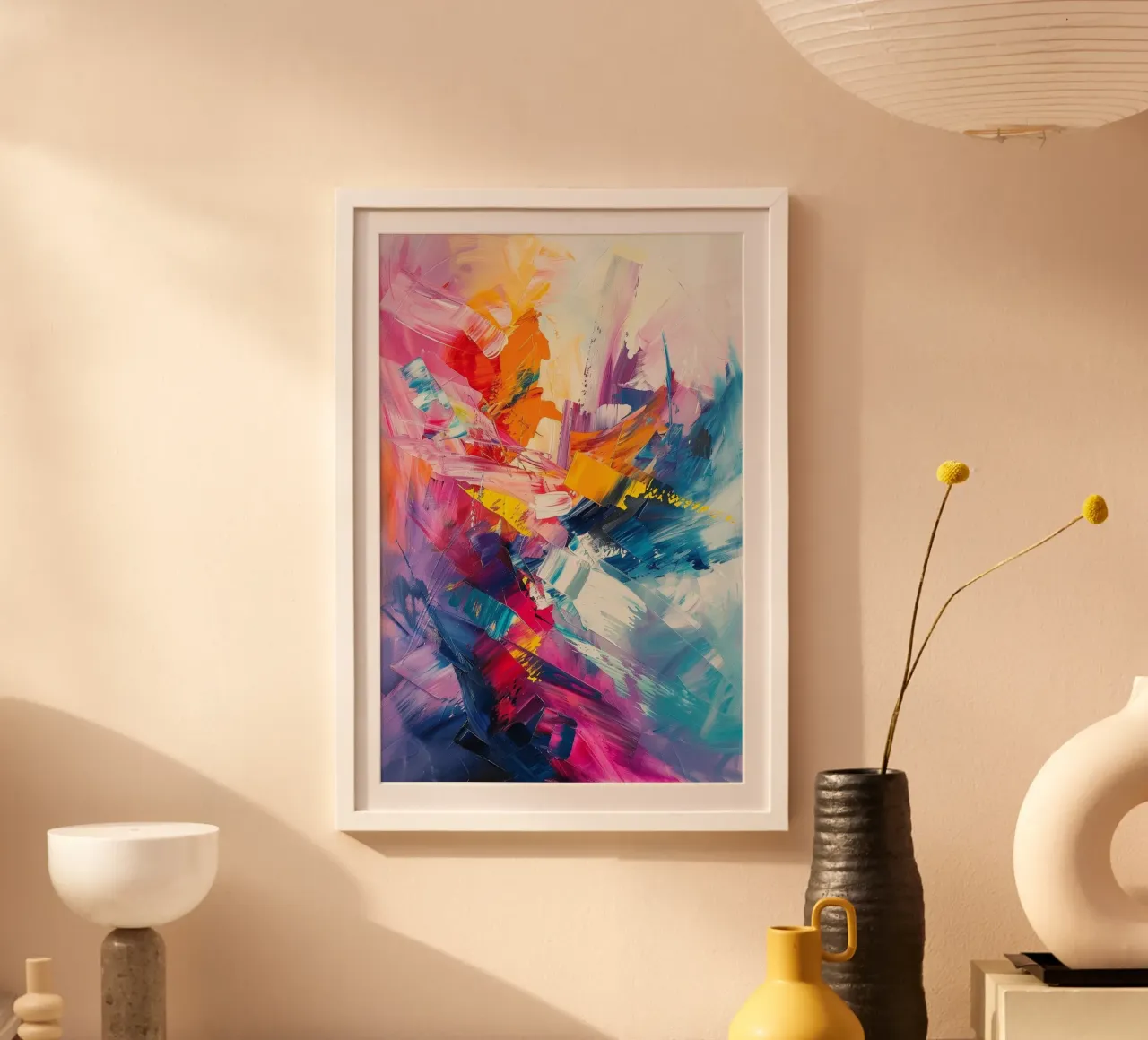 Whispers of Color poster con telaio in plastica da Mosaic Dialogue