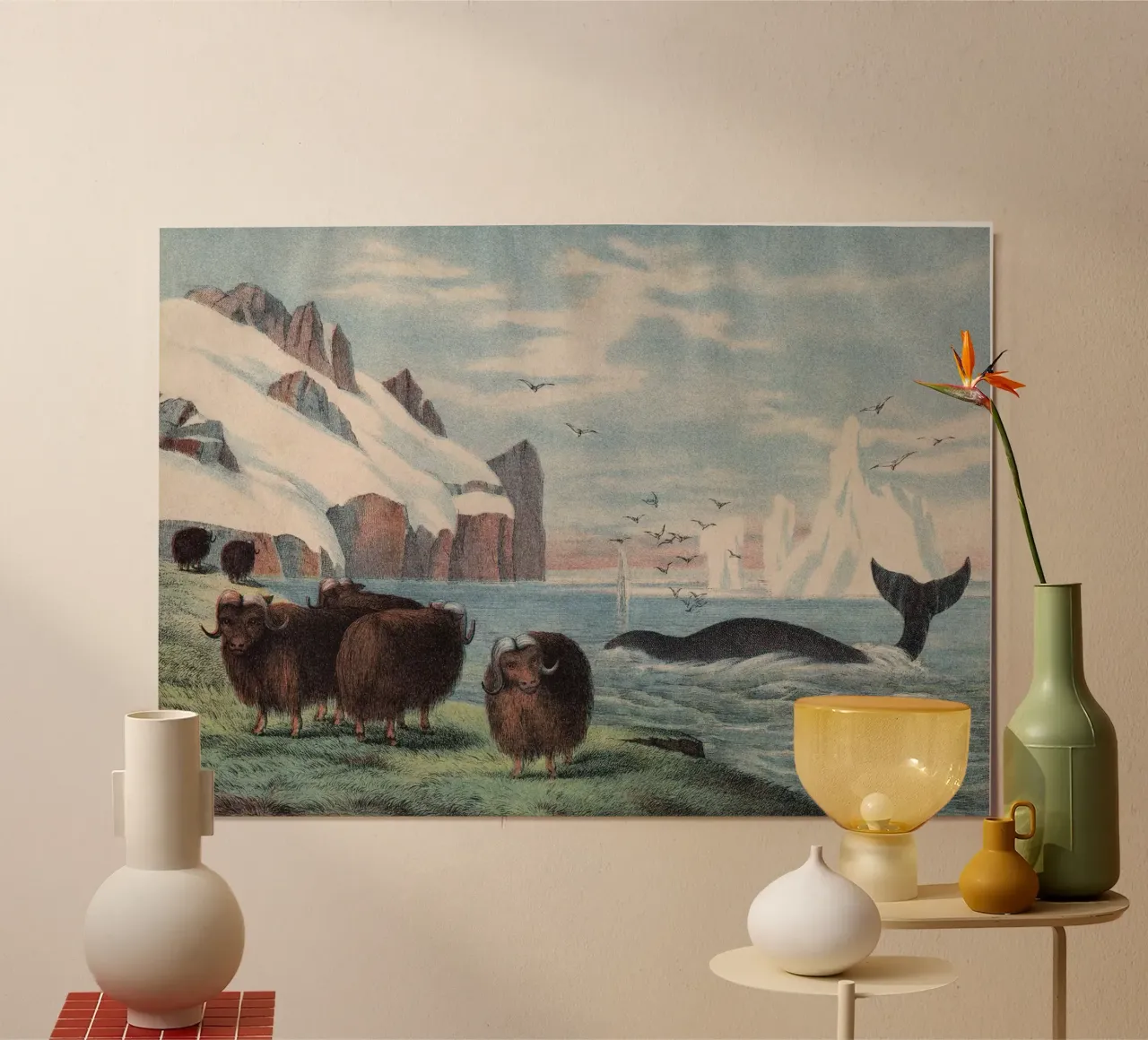 Vintage Kolb 4 Tafel 58 Walfisch poster con telaio in plastica da Vintage Print Collection