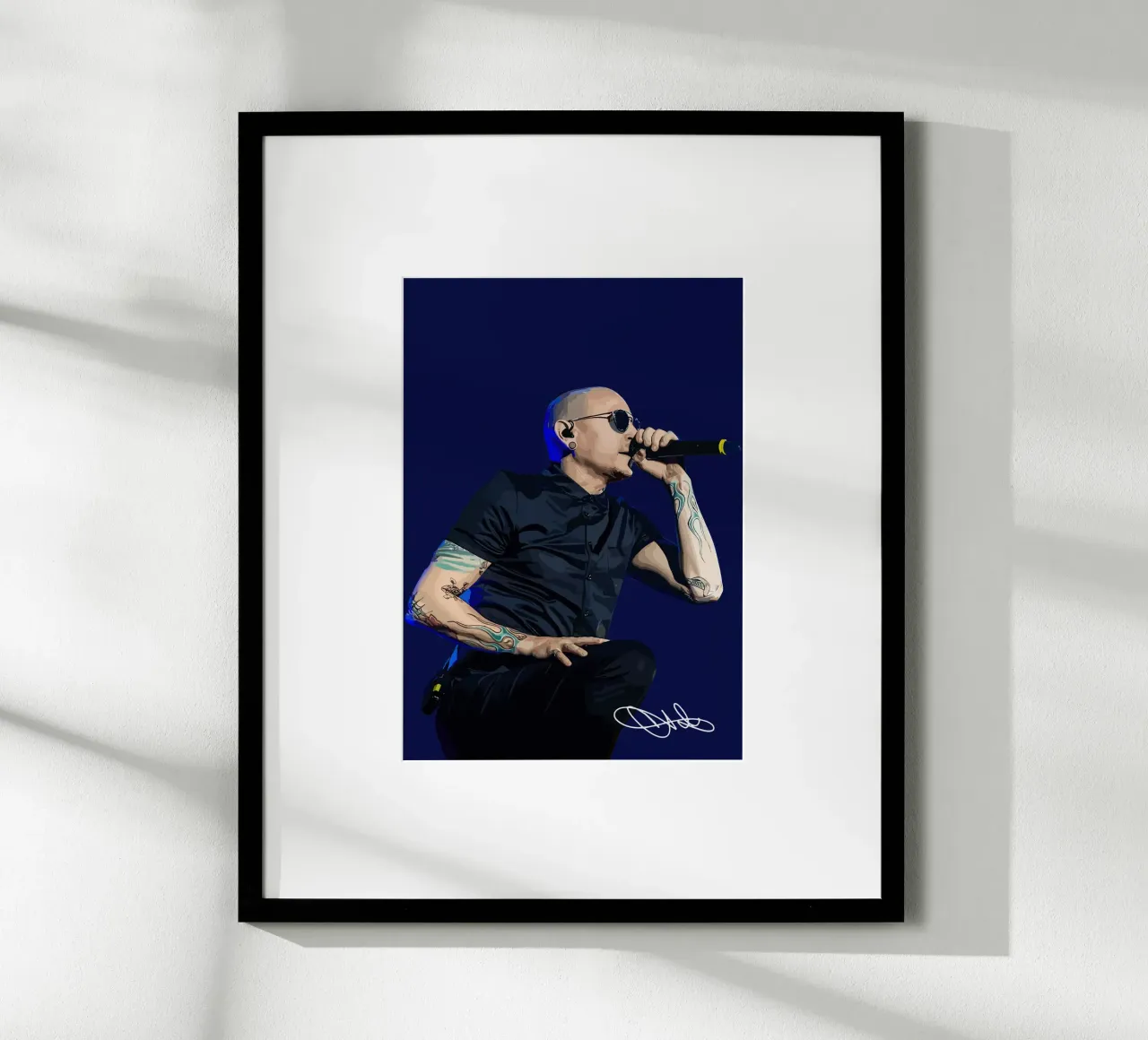 Chester Bennington poster con telaio in plastica da shiners